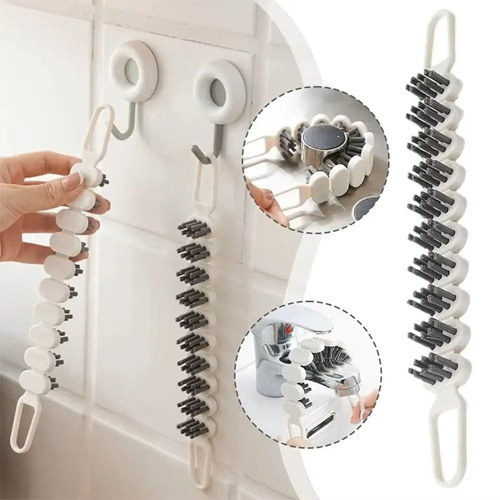 Vokuran Slim Crevice Cleaning Brush for Kitchen Faucet and Bathroom Grout - 1-Piece Heavy Duty Narrow Gap Scrubbing Tool