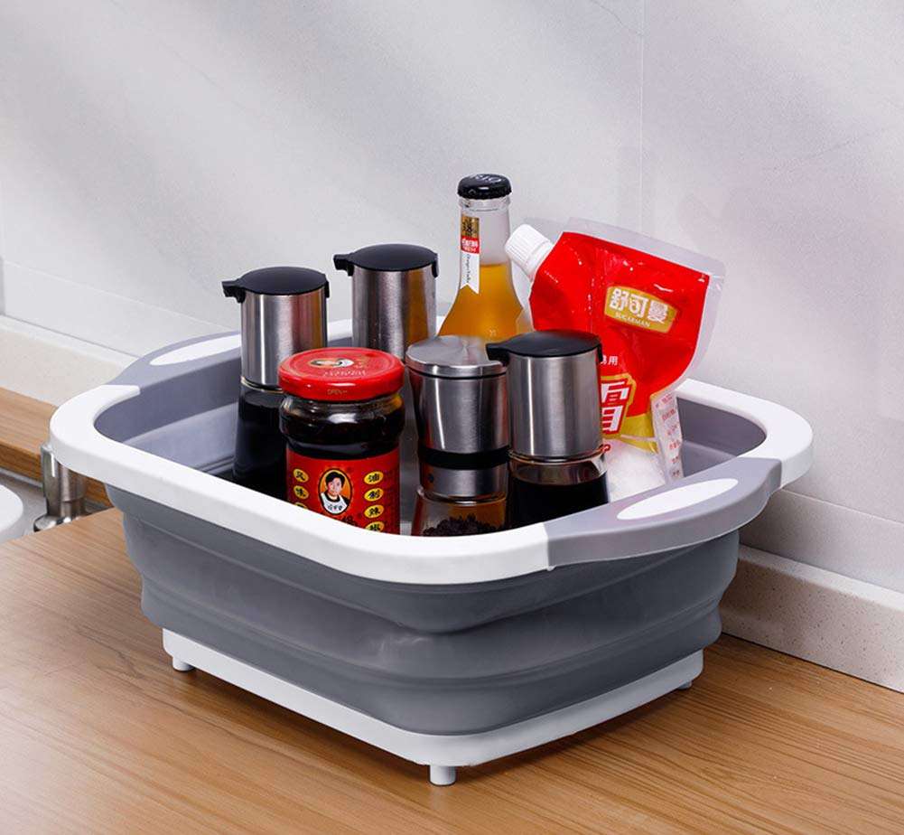 Vokuran 3-in-1 Collapsible Cutting Board and Wash Basin - Portable Folding Kitchen Colander and Dish Tub, 1 Piece