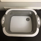 Vokuran 3-in-1 Collapsible Cutting Board and Wash Basin - Portable Folding Kitchen Colander and Dish Tub, 1 Piece