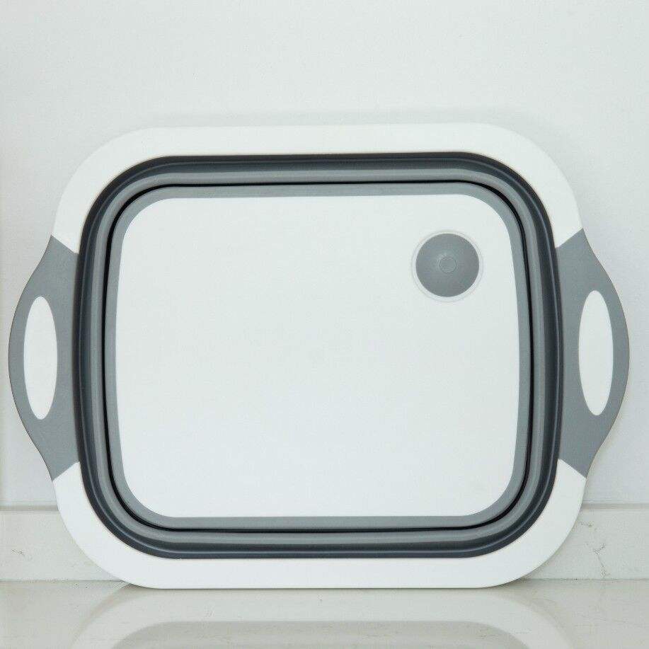Vokuran 3-in-1 Collapsible Cutting Board and Wash Basin - Portable Folding Kitchen Colander and Dish Tub, 1 Piece